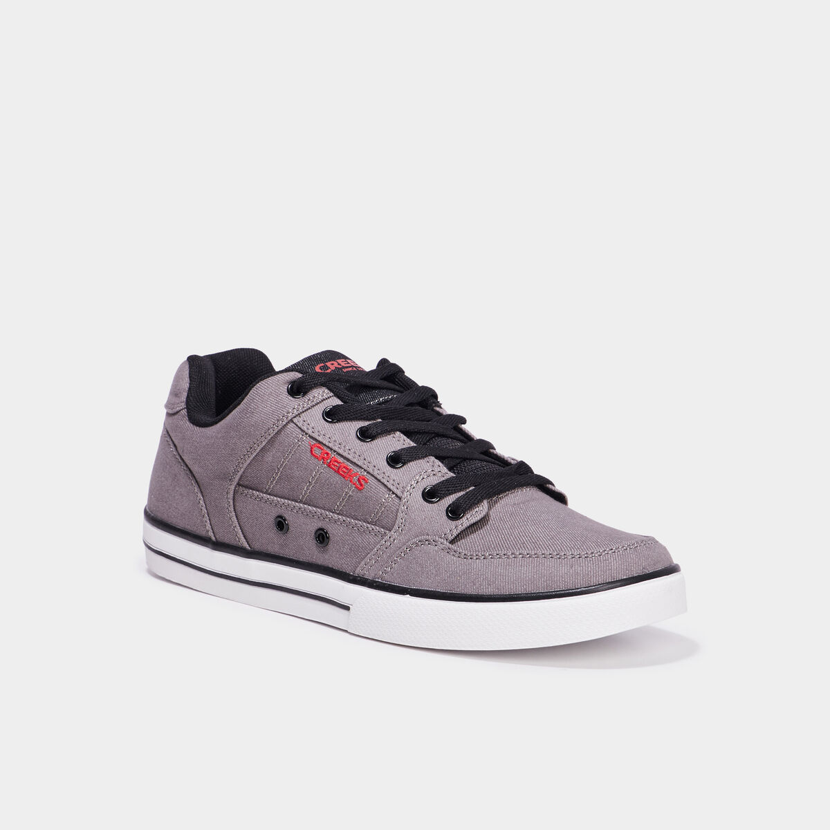 Tennis basses en toile à lacets gris homme