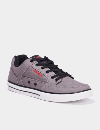 Tennis basses en toile à lacets gris homme