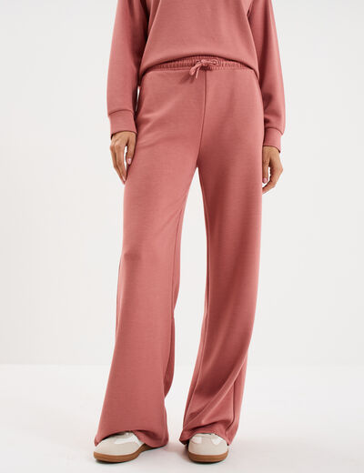 Pantalon de jogging large &eacute;lastiqu&eacute; vieux rose femme