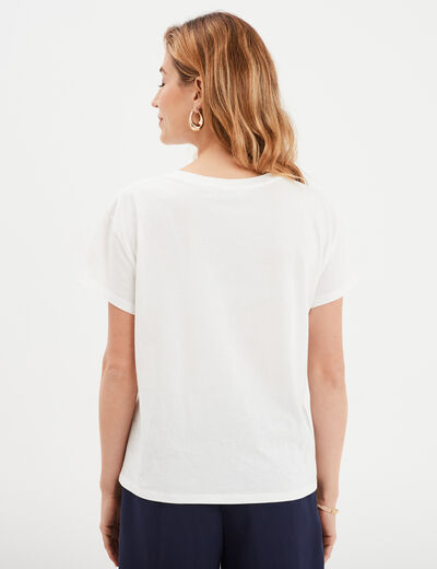 T-shirt manches courtes coton blanc femme
