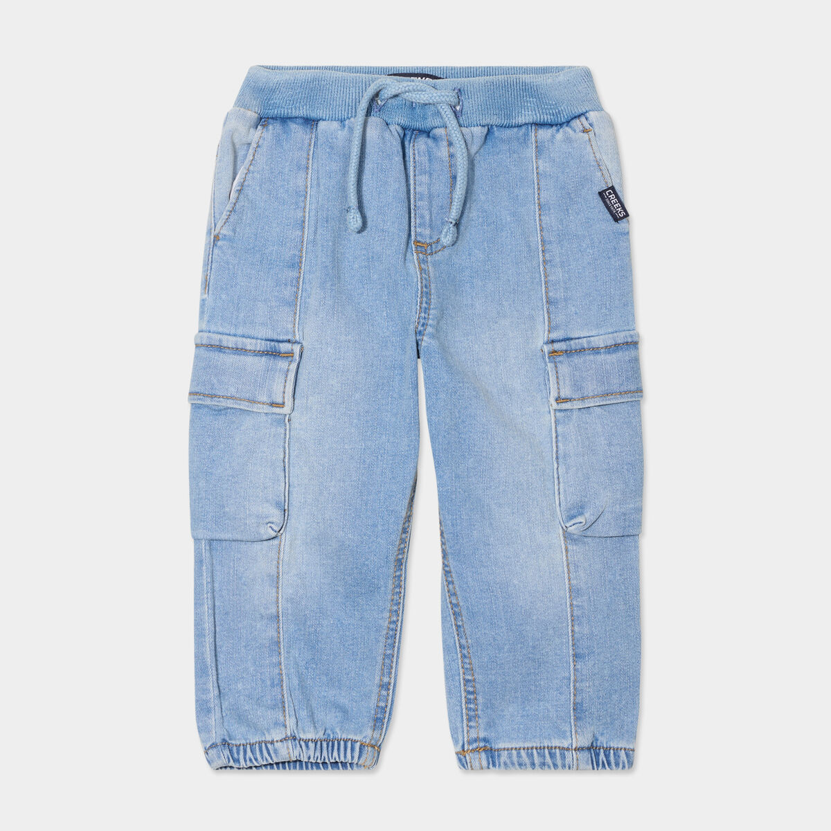 Jeans poches rabats denim bleach b&eacute;b&eacute; gar&ccedil;on