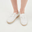 Derbies en toile &agrave; lacets blanc femme