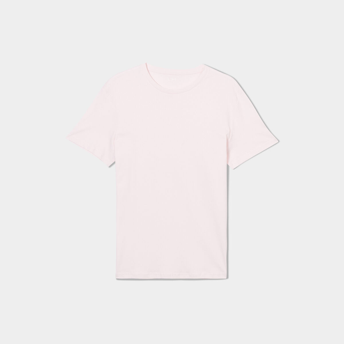 T-shirt droit en coton manches courtes rose clair homme