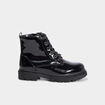 Bottines crant&eacute;es zipp&eacute;es &agrave; paillettes noir fille