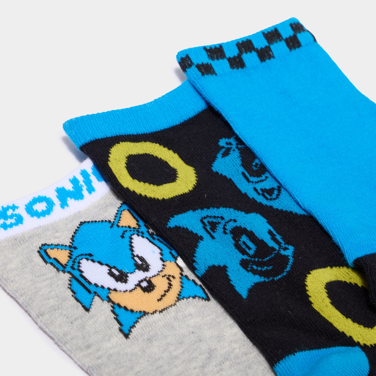 Lot 3 paires chaussettes Sonic bleu marine gar&ccedil;on