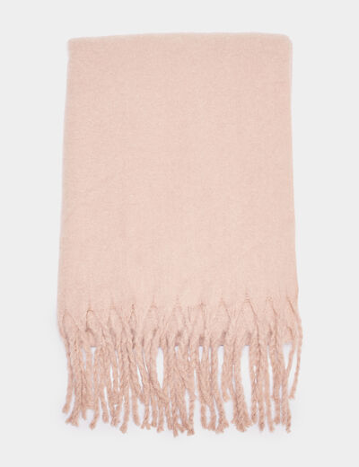 &Eacute;charpe &agrave; franges taupe femme