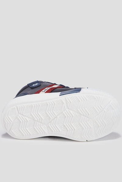 Baskets montantes zippées bleu marine bébé garçon