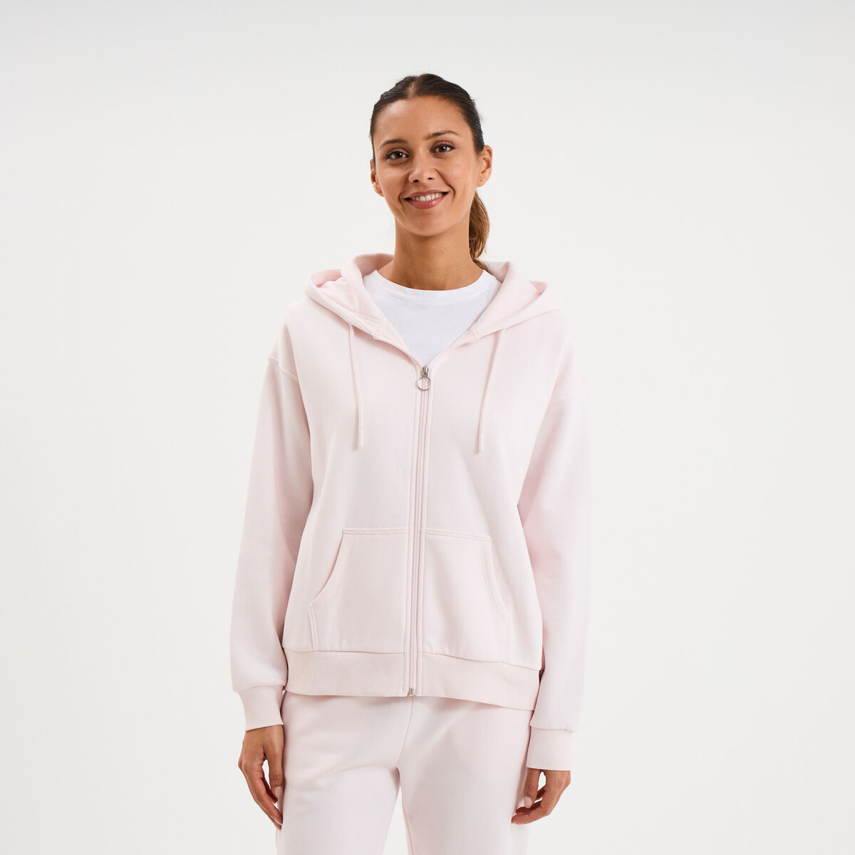 Velours lettre flocage fermeture éclair veste à capuche femmes ins