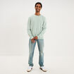 Sweat molleton col rond vert pastel homme
