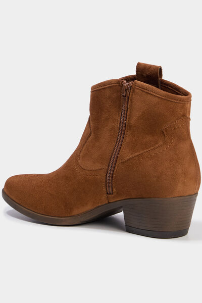 Boots esprit western &agrave; talons marron femme