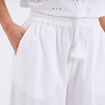 Pantalon avec broderie anglaise blanc femme