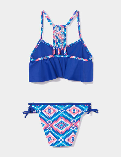 Maillot de bain 2 pièces bleu fille