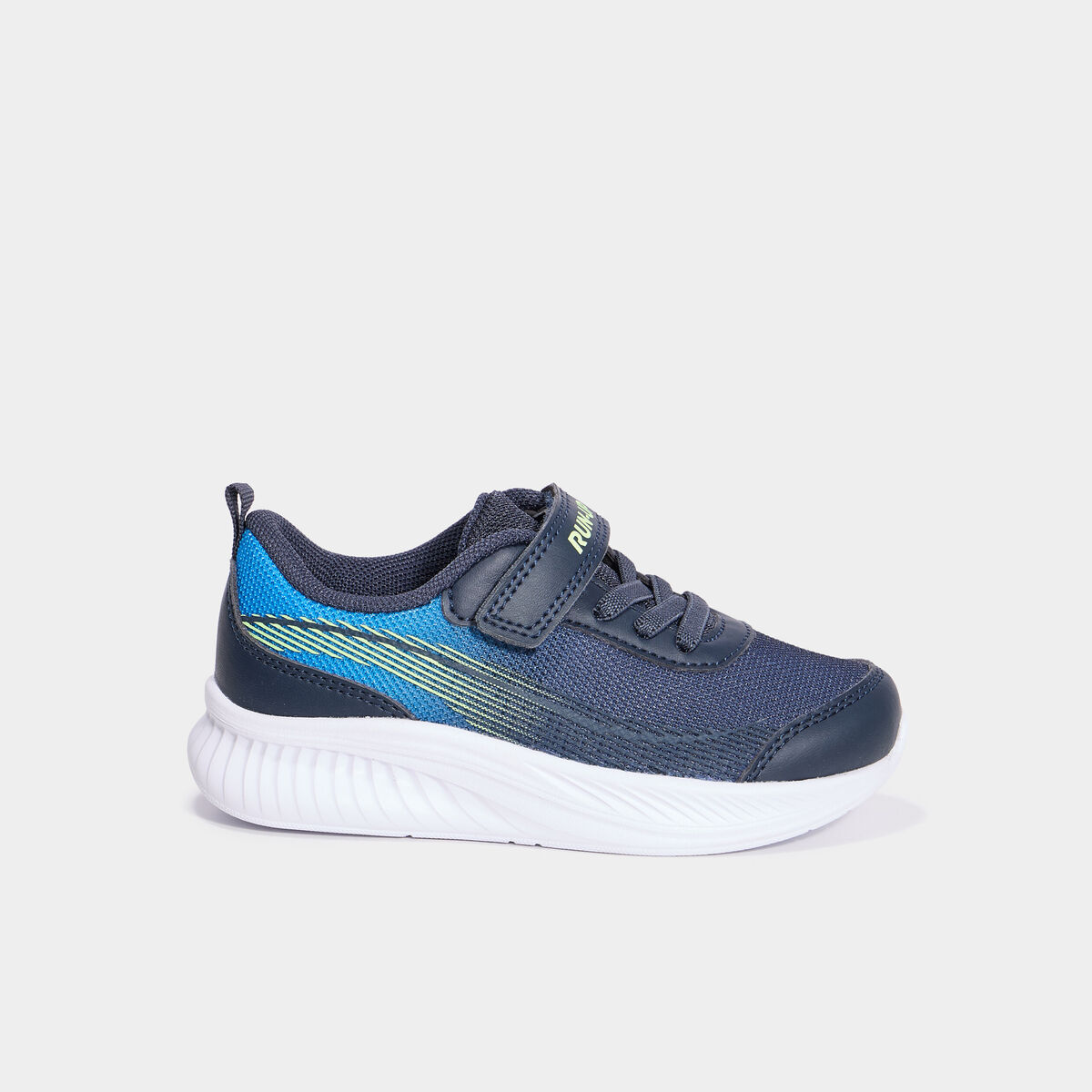 Baskets running à scratchs bleu garçon
