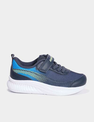 Baskets running à scratchs bleu garçon
