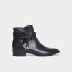 Bottines à talons plats détails cloutés noir femme
