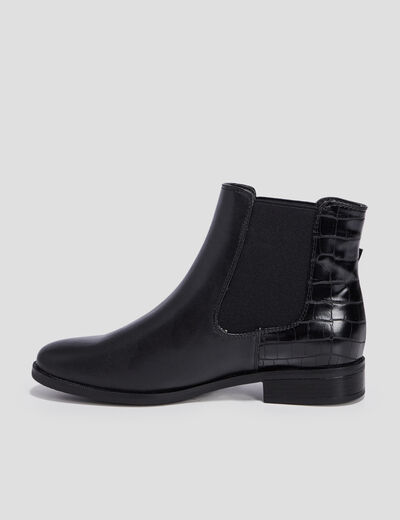 Bottines chelsea plates noir femme