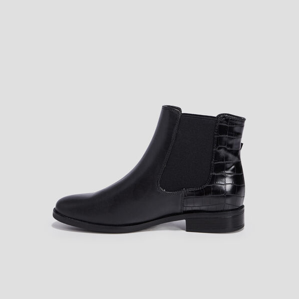 Bottines chelsea plates noir femme