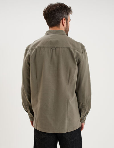 Chemise manches retroussables gris homme