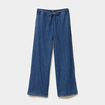 Jeans wide leg taille élastiquée Creeks denim stone femme