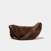 Sac banane effet polaire marron fonc&eacute; femme