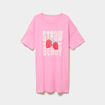 Chemise de nuit courte coton rose femme grande taille
