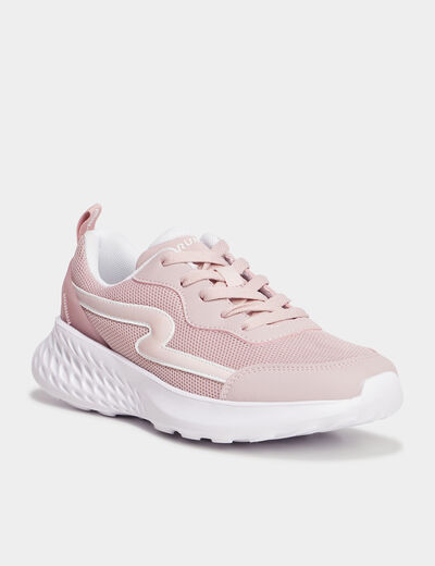 Baskets running à lacets Run-Up rose femme