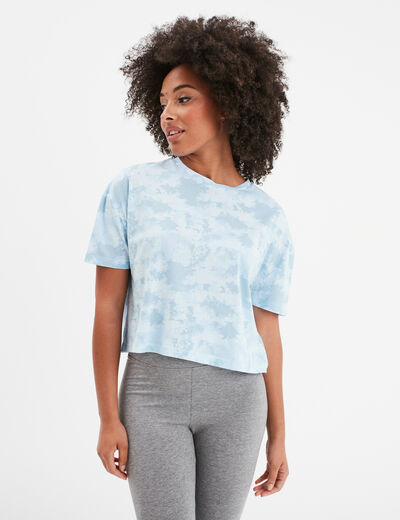 T-shirt cropped oversize Creeks bleu femme
