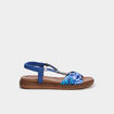 Sandales avec bride effet foulard bleu femme
