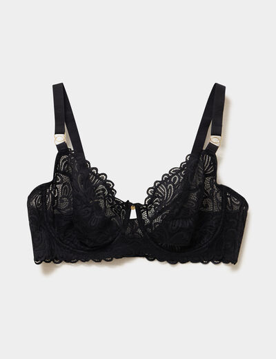 Soutien-gorge embo&icirc;tant dentelle noir femme grande taille