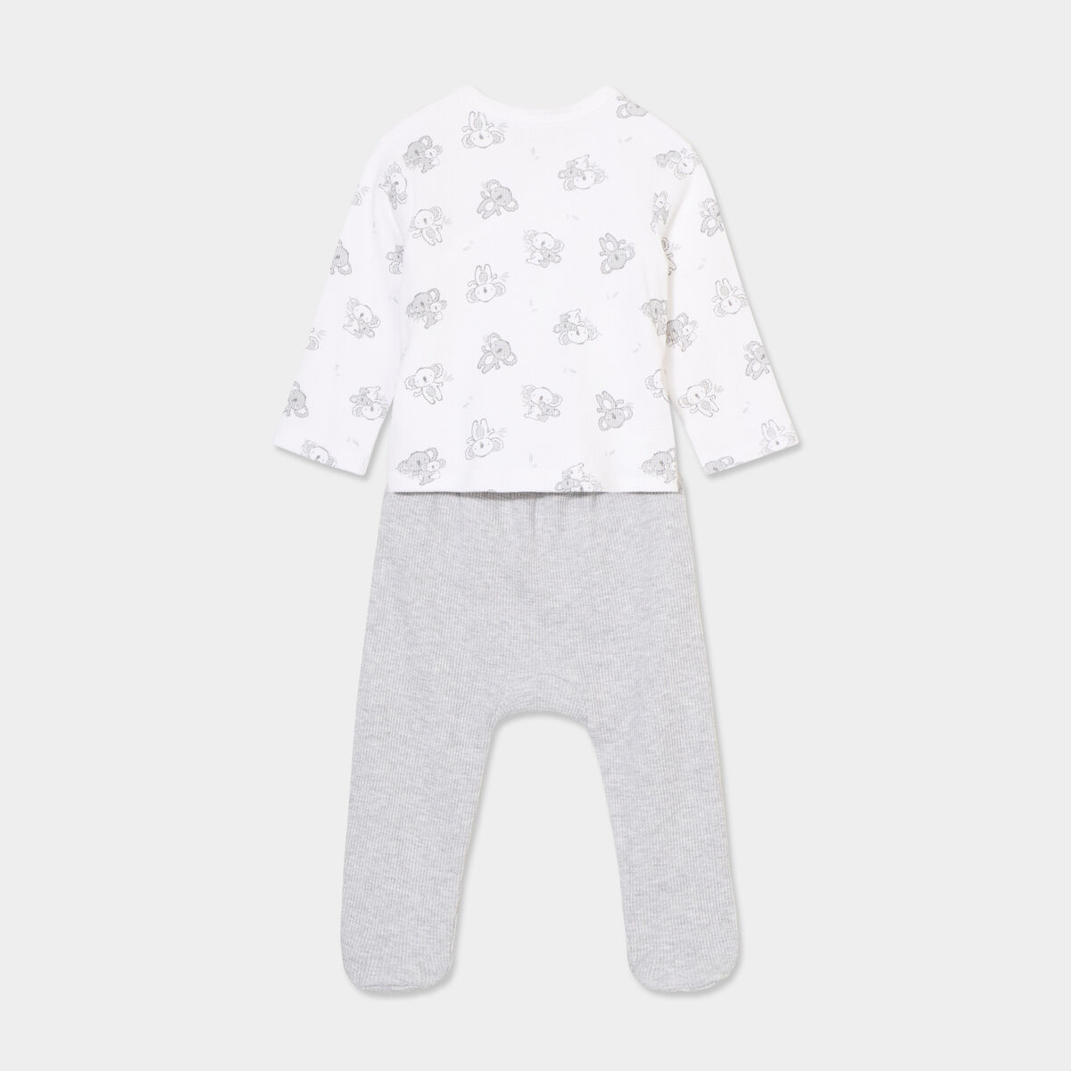 Ensemble naissance 2 pi&egrave;ces coton blanc b&eacute;b&eacute;