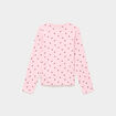 Gilet manches longues &agrave; boutons rose clair fille