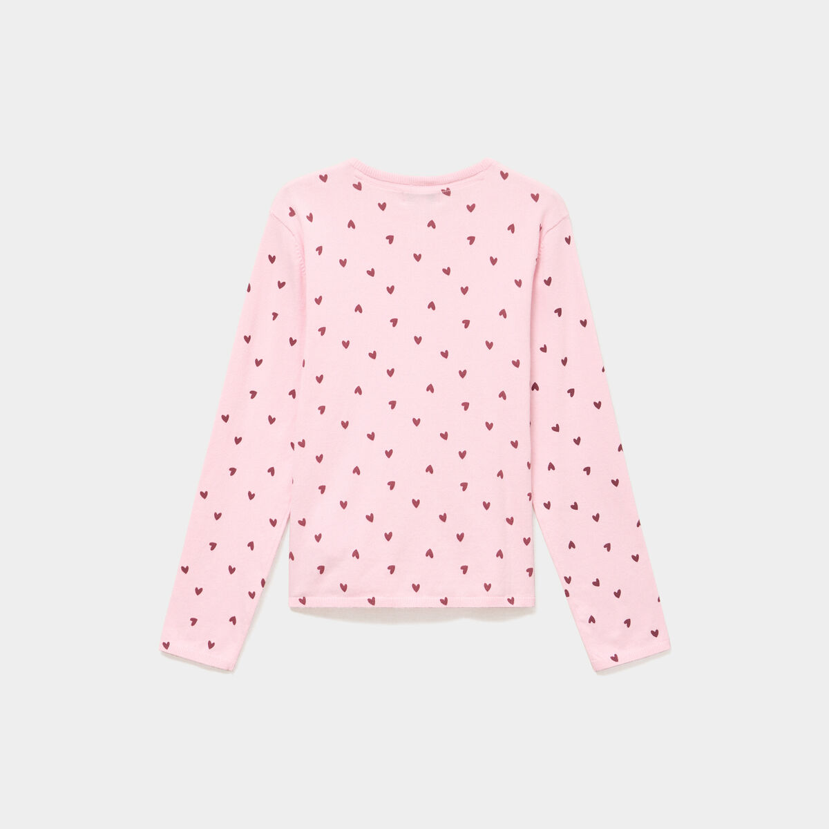 Gilet manches longues &agrave; boutons rose clair fille