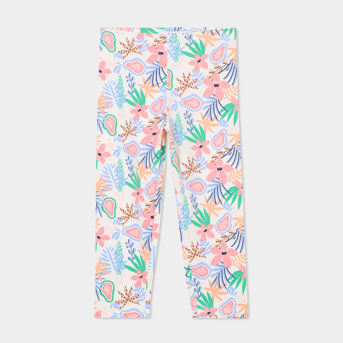 Legging 3/4 &eacute;lastiqu&eacute; coton ecru fille