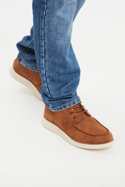 Bottines &agrave; lacets semelle &eacute;paisse marron clair homme