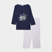 Ensemble pyjama corsaire 2 pièces coton bleu marine femme