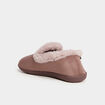 Chaussons fausse fourrure anti-d&eacute;rapants taupe femme