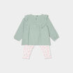 Ensemble 3 pièces en gaze de coton creme bébé fille