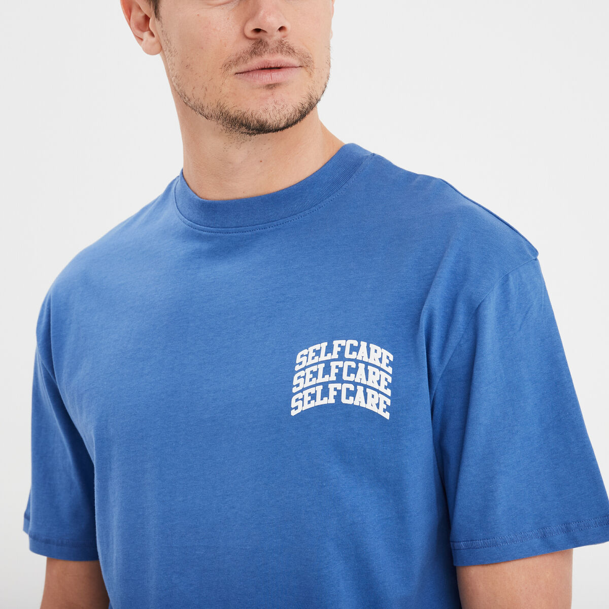 T-shirt oversize manches courtes coton bleu roi homme