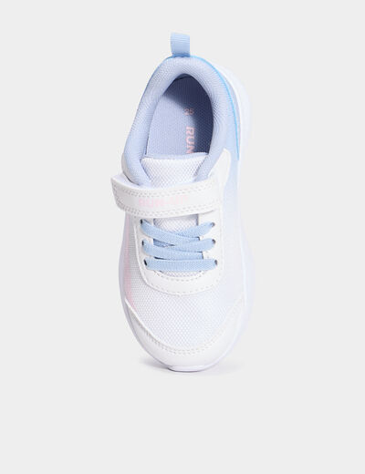 Baskets running à scratchs blanc fille
