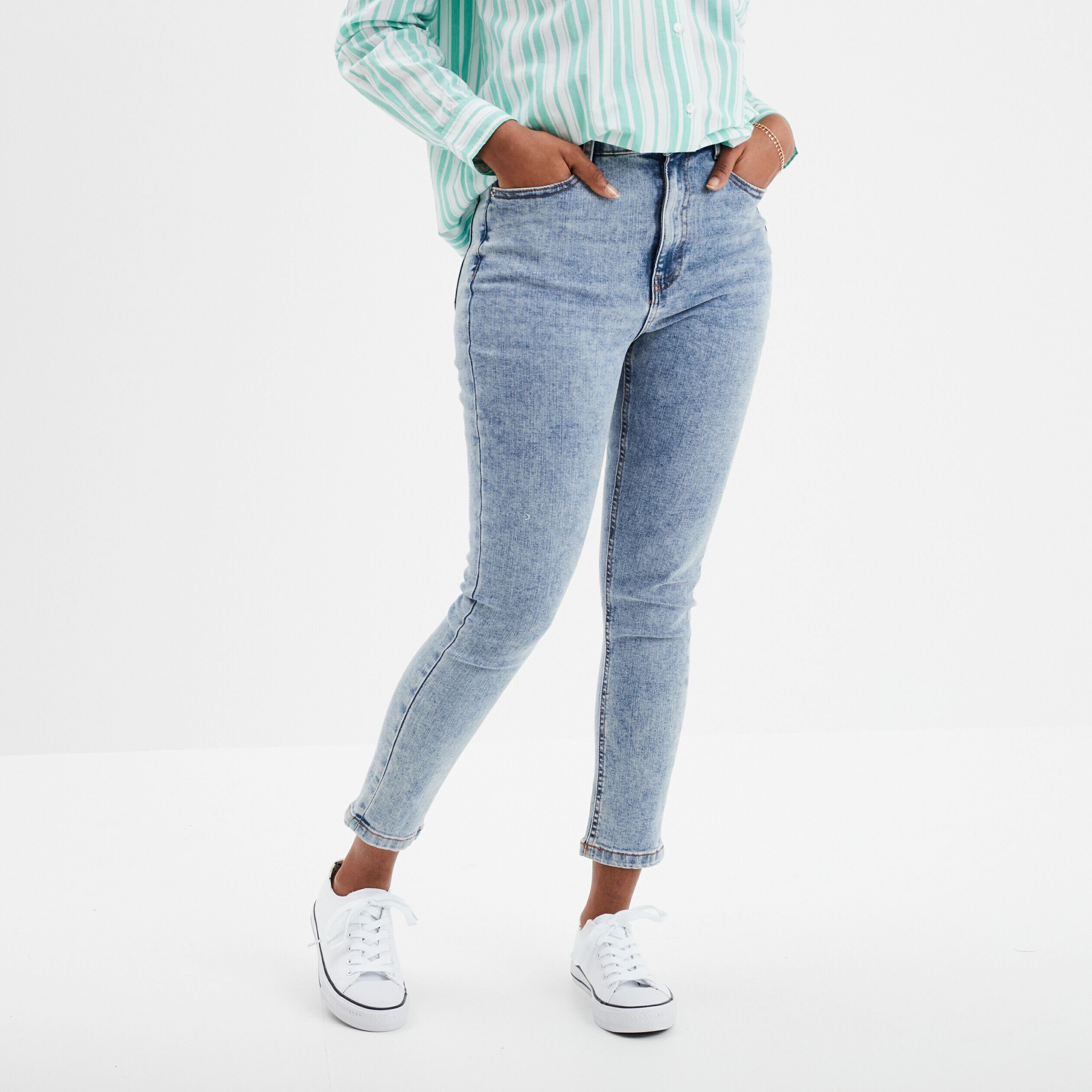 Jeans skinny 7/8ème denim double stone femme LH