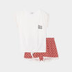Ensemble pyjama 2 pièces t-shirt à noeud marron femme