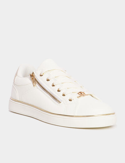 Tennis basses &agrave; lacets Mosquitos blanc femme