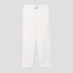 Pantalon chino droit lin m&eacute;lang&eacute; blanc homme