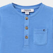 T-shirt col tunisien manches longues bleu lavande b&eacute;b&eacute; gar&ccedil;on