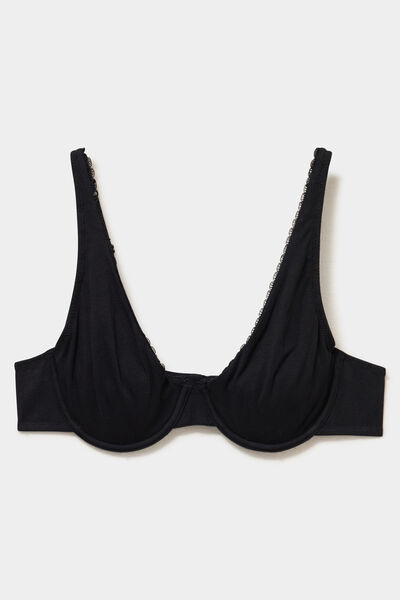 Soutien-gorge foulard coton majoritaire noir femme