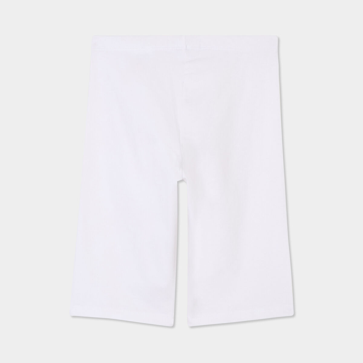 Short cycliste coton taille &eacute;lastiqu&eacute;e blanc fille