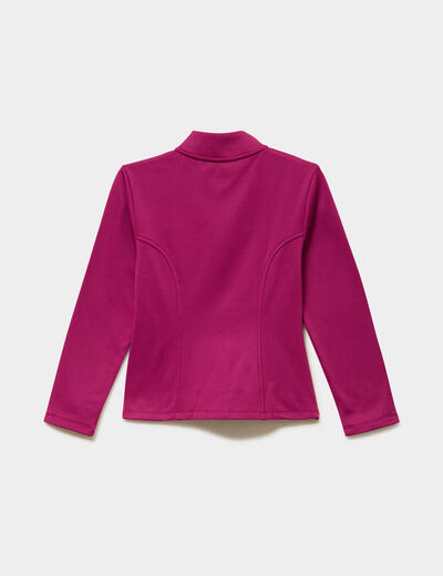 Gilet zipp&eacute; col montant prune fille