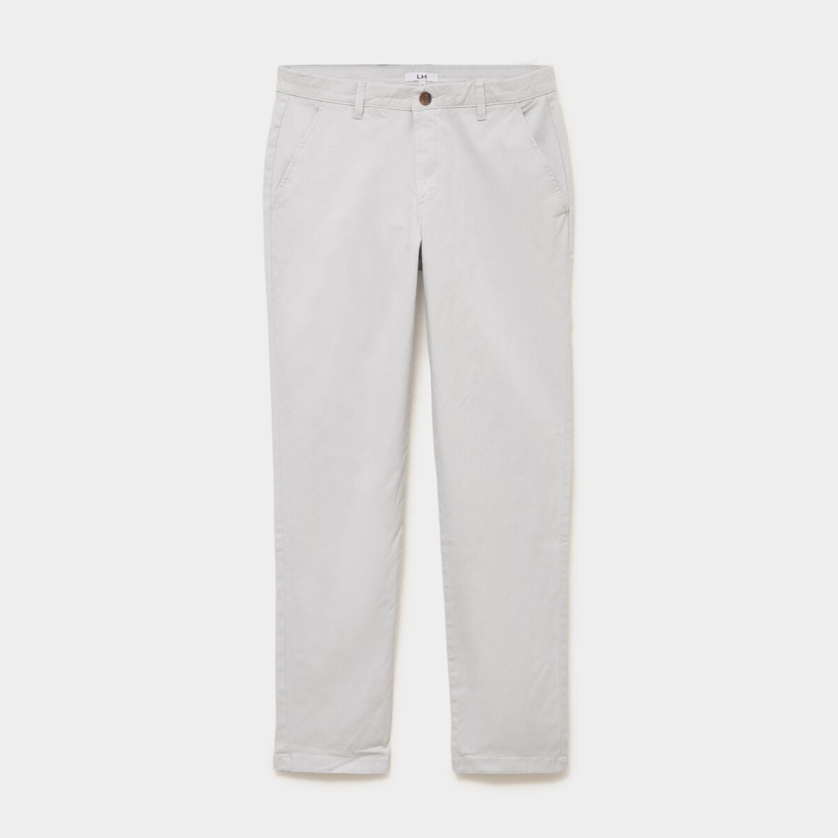 Pantalon chino droit stretch gris clair homme