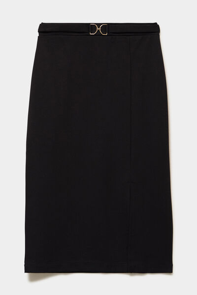 Jupe cintr&eacute;e taille &eacute;lastiqu&eacute;e noir femme