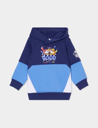 Sweat à capuche hoodie Pat Patrouille bleu marine garçon
